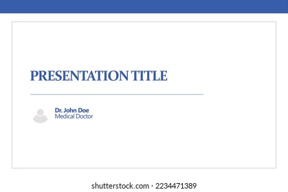 Simple white and blue presentation cover template. 