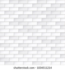 Simple White Brick Wall Seamless Pattern. EPS10 Vector