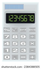 Simple white calculator. vector illustration