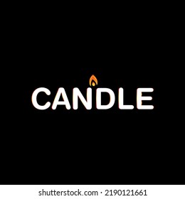 simple white candle light typhography design