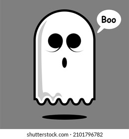 simple white cartoon toon ghost illustration boo