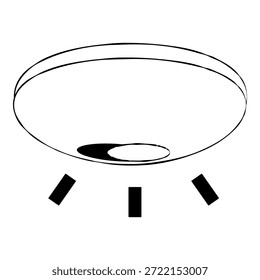 Ilustración de luz de techo blanca simple en negro