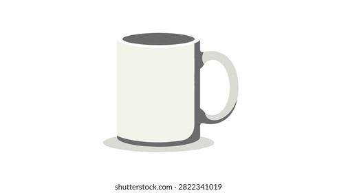 simple white ceramic mug with round handle shown against plain white backdrop clean minimal design beverage cup for coffee or tea
