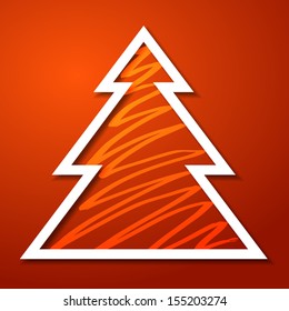 Simple white Christmas tree
