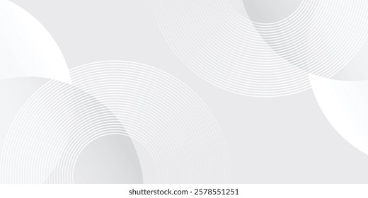 Simple white circle geometric abstract background overlap layer on bright space design