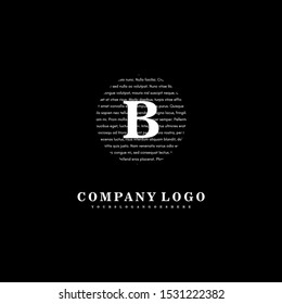 simple white circle text B logo letter classic design concept isolated on black background