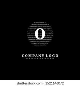 simple white circle text O logo letter classic design concept isolated on black background