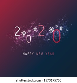 Simple White, Claret y Dark Blue New Year Card, Cover o Background Design Template - 2020