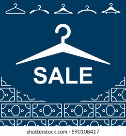 Simple White Clothes Hanger Icon for Fashion or Sale Design Isolated
