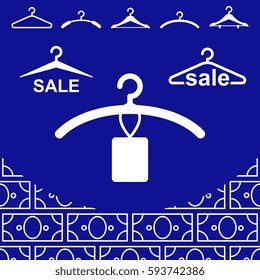 Simple White Clothes Hanger Icon for Fashion or Sale Design Isolated