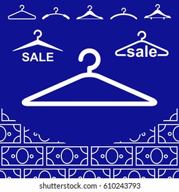 Simple White Clothes Hanger Icon for Fashion or Sale Design Isolated