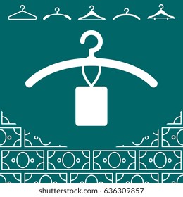 Simple White Clothes Hanger Icon for Fashion or Sale Design Isolated