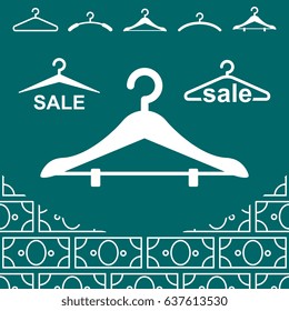 Simple White Clothes Hanger Icon for Fashion or Sale Design Isolated