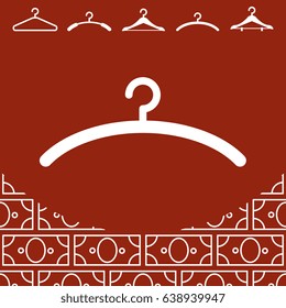 Simple White Clothes Hanger Icon for Fashion or Sale Design Isolated