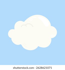 Illustration simple de nuage blanc sur fond bleu clair. Le nuage a une forme lisse et arrondie, créant une atmosphère calme et sereine. Conception de Cloud minimaliste. Cadre avec espace pour copie, Image vectorielle.