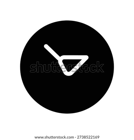 A simple white cocktail shaker icon centered on a black circular background, ideal for bar and nightlife concepts.