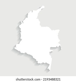 Simple white Colombia map on gray background, vector, illustration, eps 10 file
