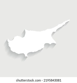 Simple white Cyprus map on gray background, vector, illustration, eps 10 file