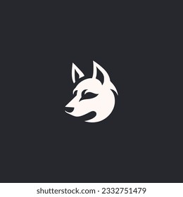 simple white dog pet animal logo vector illustration template design