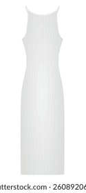 Simple white dress. vector illustration