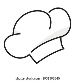 Simple white editable chef hat flat design vector illustration. 4000 x 4000 pixel perfect.