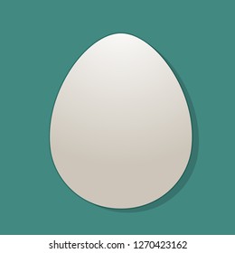 Simple White Egg Illustration With Shadow
