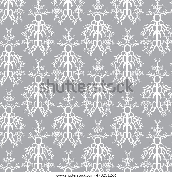 Simple White Elegant Pattern Grey Background Stock Vector Royalty