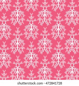 Simple white elegant pattern with pink background