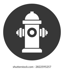 Simple white fire hydrant symbol on dark grey background, urban infrastructure
