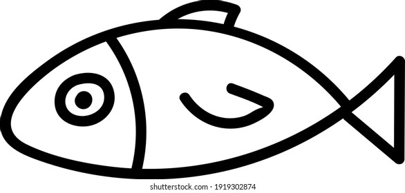 Simple white fish, illustration, vector on white background.