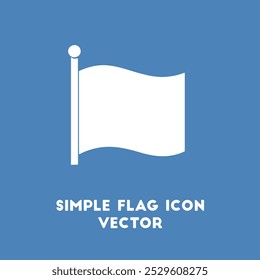 Simple white flag icon against a blue background.