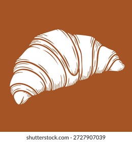 Einfache weiße flache Design Croissant Symbol für Bäckerei und Konditorei Branding