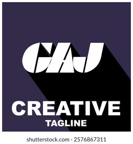 Simple white GAJ letter vector, product name logo design.