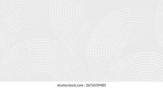 Simple white glowing geometric lines on gray background. Modern shiny blue circle lines pattern art simple design abstract