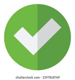 Simple white green checklist icon - Vector