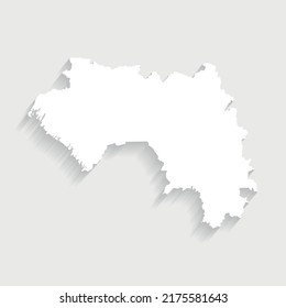 Mapa simple de Guinea blanca sobre fondo gris, vector, ilustración, archivo eps 10