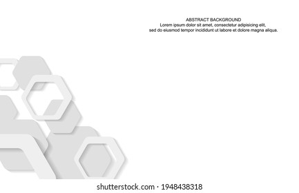 simple white hexagon background in paper style