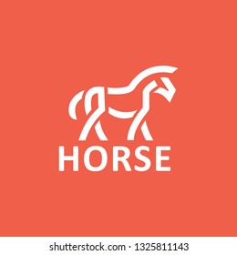 simple white horse logotype