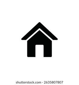 Einfaches weißes Haus Symbol auf schwarzem abgerundeten Quadrat Symbol von Haus Immobilien oder Navigation Einzeln auf Weiß
