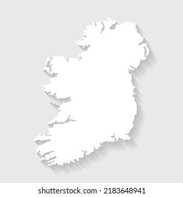 Simple white Ireland map on gray background, vector, illustration, eps 10 file