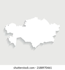 Einfache weiße Karte Kasachstans auf grauem Hintergrund, Vektorgrafik, Illustration, eps10-Datei