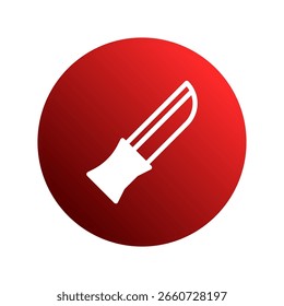 A simple white knife icon on a gradient red circle background enhances visual appeal and recognizability