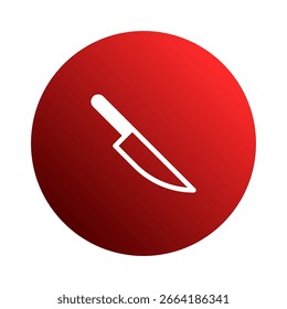 Einfaches weißes Messersymbol auf roter Kreisgrafik erstellt eine auffällige Grafik für verschiedene Anwendungen