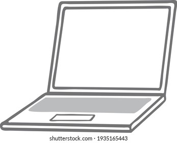 Simple white laptop illustration material