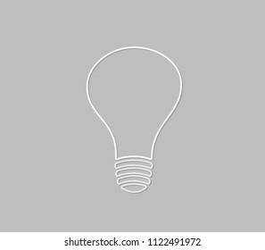 A simple white light bulb on gray paper for innovative idea and brainstorming vector illustration