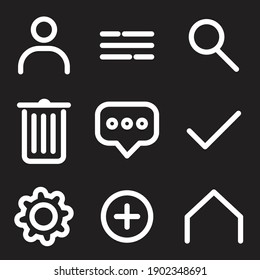 Simple White Line Icon Design Modern