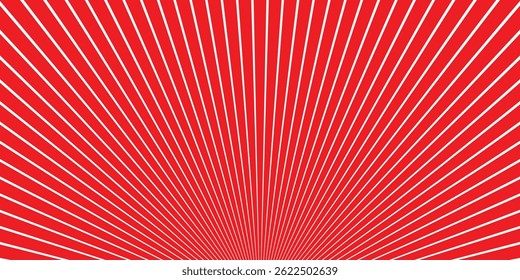 simple white line sunburst pattern on red.