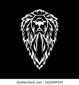 simple white lion logo vector design