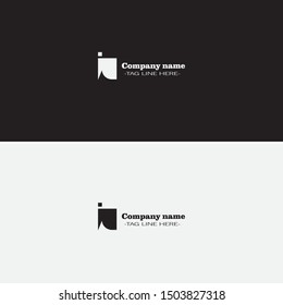 simple white  logo on white and black background.