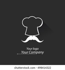 Simple White Logo Of Pizza Restaurant, Your Logo Your Company, Vector